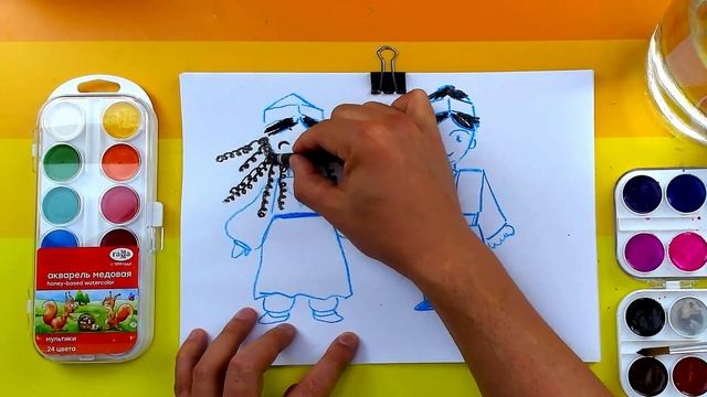 Рисуем Узбекский народный костюм - рисунки для детей смотреть онлайн