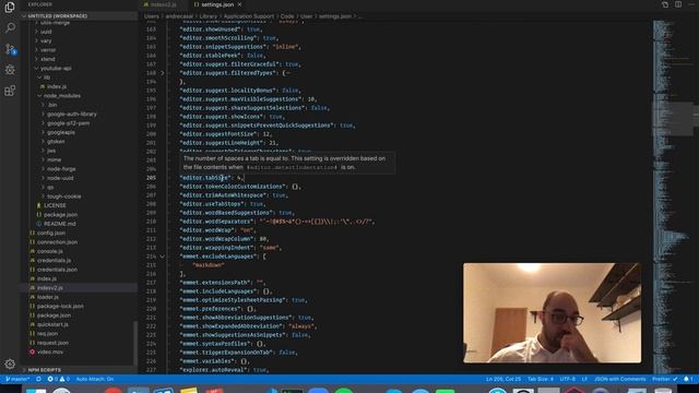 VS Code Setting: editor.tabSize смотреть онлайн
