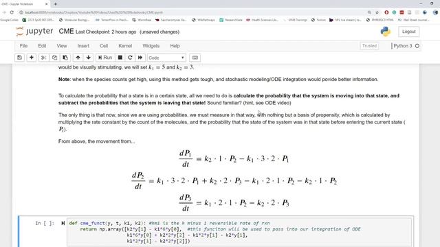 Chemical Master Equation Example Modeling and Solving with Python SciPy Propensity смотреть онлайн