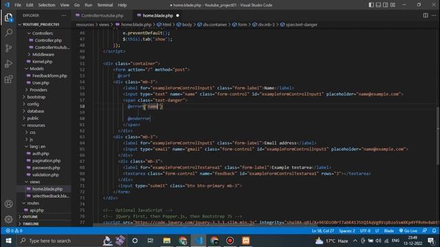 #03 Validation in FEEDBACK FORM | Laravel Project |MMA Project смотреть онлайн