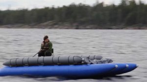 Моторный катамаран (тримаран) Мастеркат Т-60 (версия до 2019г). Демонстрация на воде.