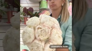 Сборка букетика из пионов