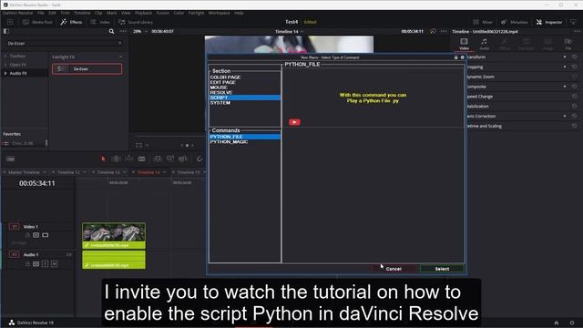 Let's create a new macro that Run a Python Script File in DaVinci Resolve смотреть онлайн