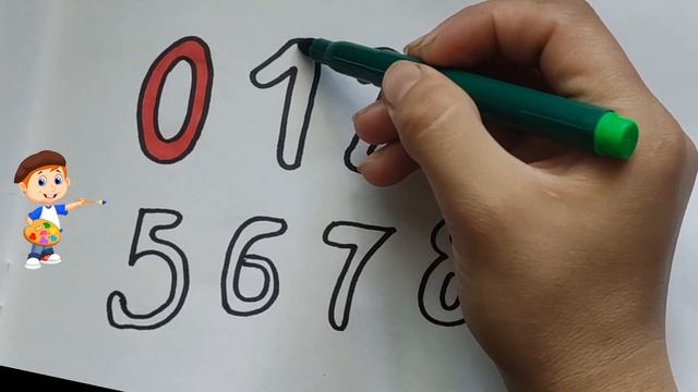 Bolalar uchun Raqamlar rasm chizish.Draw the numbers.Нарисуй числа. смотреть онлайн