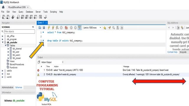 #MySQL : DROP TABLE in MySQL and IF EXISTS || Python - MySQL Connection смотреть онлайн