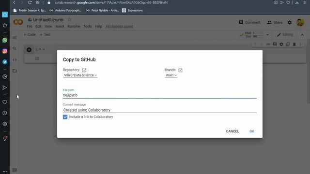 how to save file from colab to github смотреть онлайн