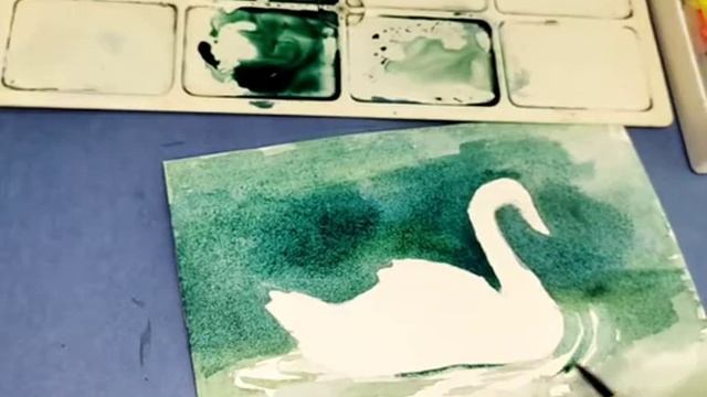 Рисуем акварелью. Акварель для новичков. ,,Лебедь,,. смотреть онлайн