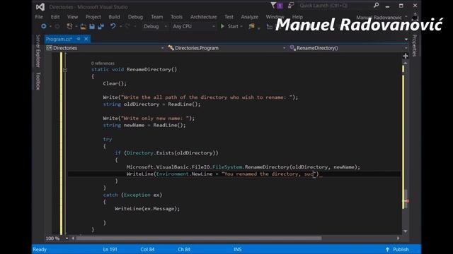 C# 6.0 Tutorial - Advanced - 44. Working With Directories смотреть онлайн