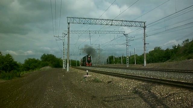 Паровоз Л-3854 с тепловозом ТЭМ18ДМ-1638 и ретро-поездом №922Й Самара — Смышляевка смотреть онлайн