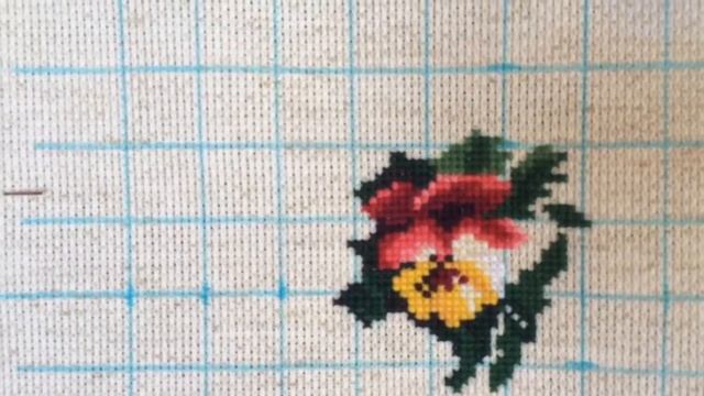 Riolis Анютины глазки,вышивка на даче. Отчёт 1.