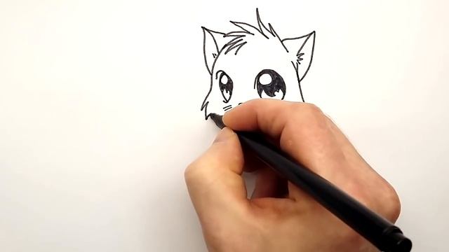Как Нарисовать Кошку (котенка) аниме поэтапно | Рисуем кошку в аниме стиле смотреть онлайн