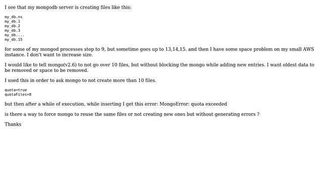 Can I limit the numbers of mongodb files (2gb each)? смотреть онлайн