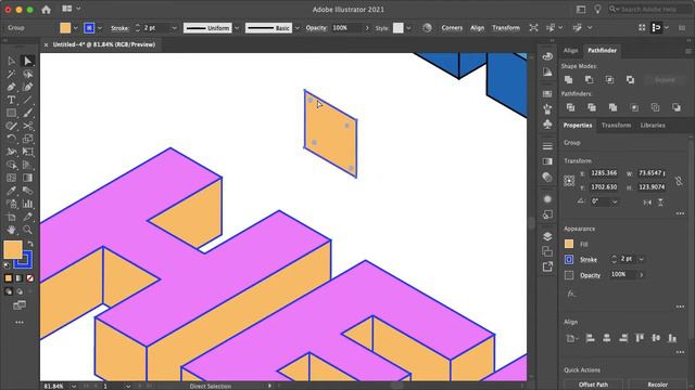 Create and Color Isometric Text in Illustrator смотреть онлайн