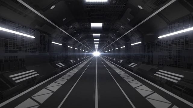 Flying through Futuristic Spaceship Tunnel Corridor Sci-Fi Concept 4K VJ Loop Motion Background смотреть онлайн