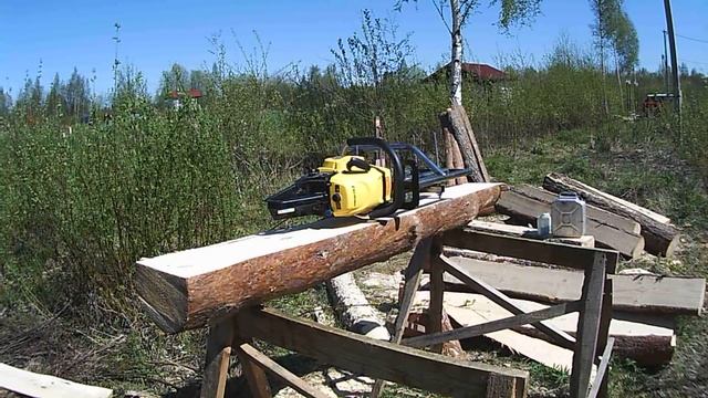 Приспособление для продольного распила бревен и бруса смотреть онлайн