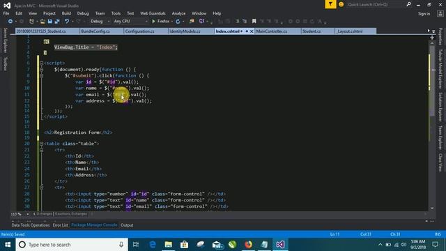 Insert and retrieve data from database using jQuery ajax in asp.net MVC. смотреть онлайн