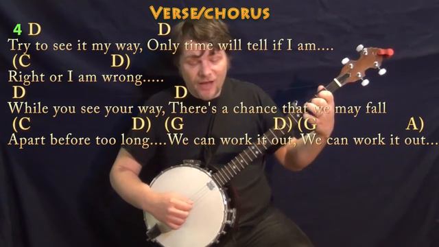 We Can Work It Out (The Beatles) Banjo Cover Lesson with Chords/Lyrics смотреть онлайн