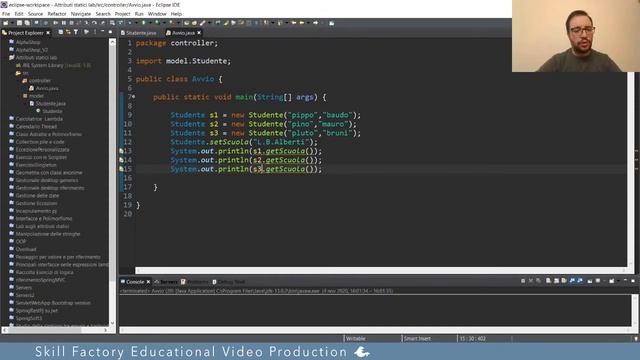 Java Object Oriented: Il modificatore static - Lezione 19