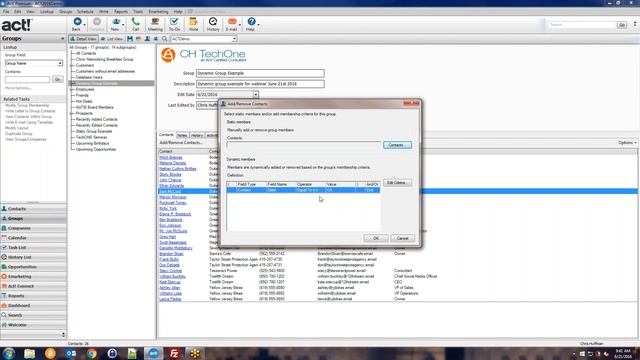 Building dynamic groups in Act! смотреть онлайн