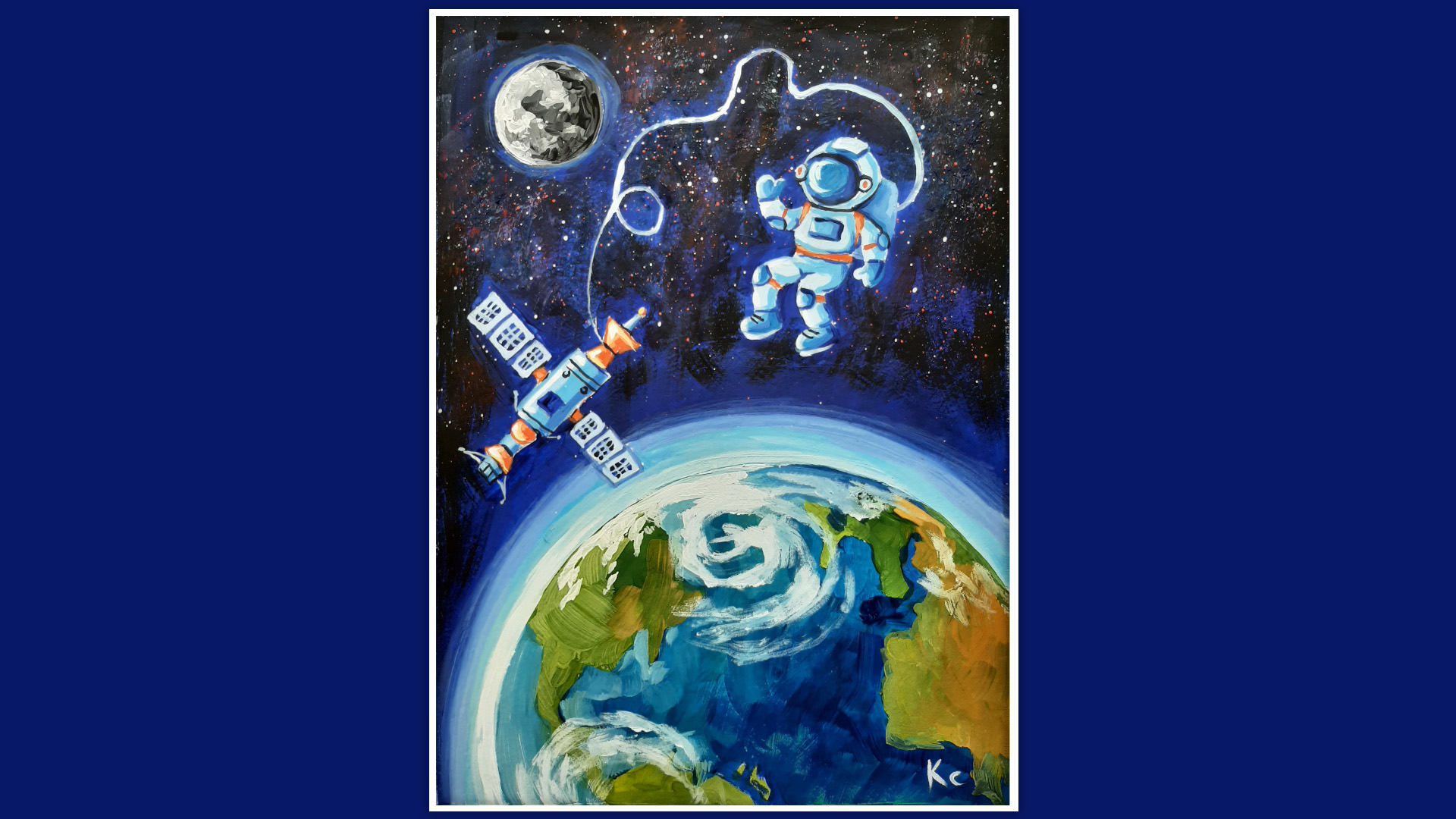 РИСУЕМ КОСМОНАВТА В КОСМОСЕ. КАК НАРИСОВАТЬ КОСМОС. РИСУНОК КОСМОСА смотреть онлайн