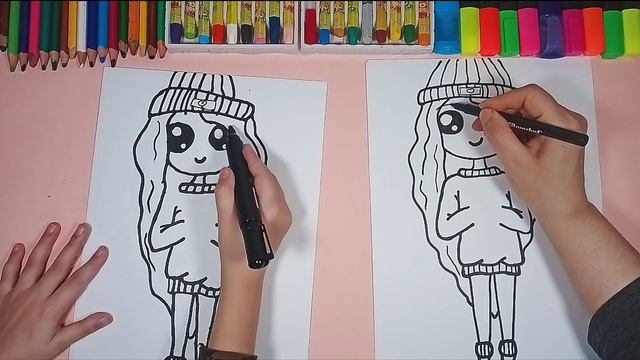 Как Нарисовать Милую Девушку С Кофе. How To Draw A Cute Coffee Girl. смотреть онлайн