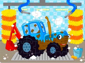 Синий трактор по полям - собираем пазлы для малышей | Видео Для Детей | Мультики с игрушками