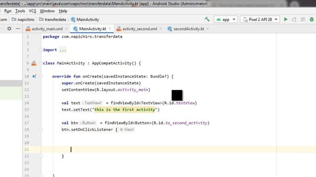 Android studio tutorials - Lesson 4 : transfer data between activities using Intent [ kotlin ] смотреть онлайн