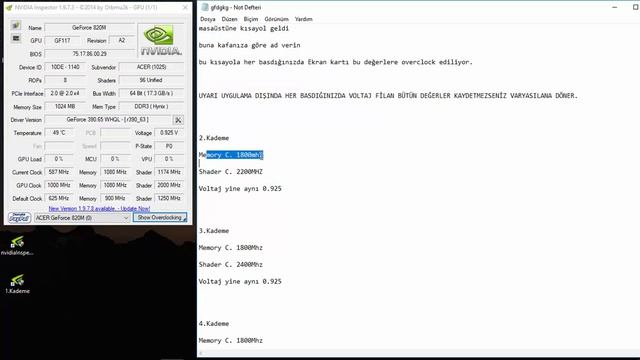 Nvidia Geforce 820M Overclock | GF820M Overclock Yapma | Kısa Yoldan Tek Tık Kademeli Overclock смотреть онлайн