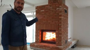 Каминная топка в кирпичной теплонакопительной облицовке - финальный обзор - видео №12