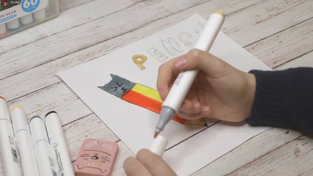 #рисунки скетч маркерами / котик карандаш смотреть онлайн