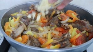 Баранина с овощами.Чеченская кухня.