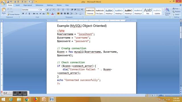 PHP Database Connectivity Part 1 смотреть онлайн
