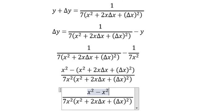 Calculus Help: Find dy/dx using the Increment Method of Differentiation y = 1/(7x^2) смотреть онлайн