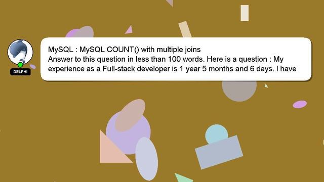 MySQL : MySQL COUNT() with multiple joins смотреть онлайн