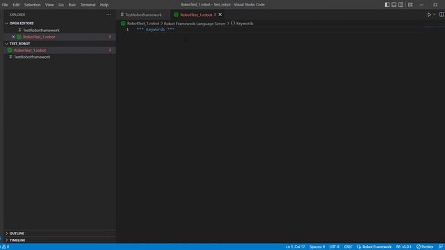 Auto Complete VS Code | Robot framework смотреть онлайн