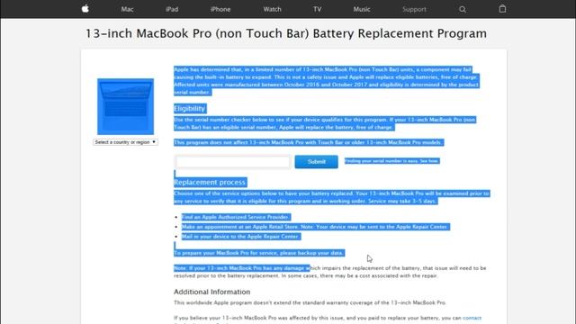 13 inch MacBook Pro non touch bar recall