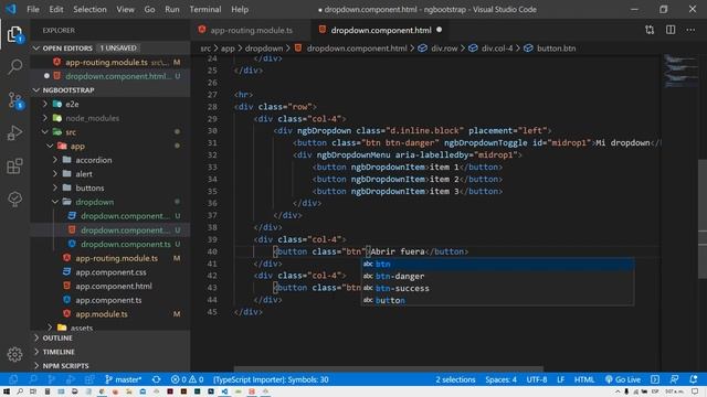 Usando Dropdown con NgBootstrap y Angular 9. смотреть онлайн