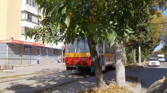 Ростов-на-Дону, трамвайный вагон Tatra T6B5-800 10-го маршрута следует в направлении к/с "Сельмаш. смотреть онлайн