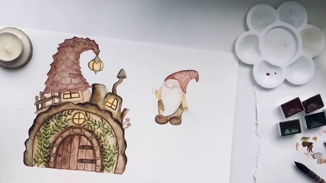 Как быстро нарисовать гнома акварелью смотреть онлайн