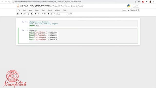 7. Python Practical: Trigonometric Functions (sin, cos, tan, radians, etc ) by Ram Krishn Mishra смотреть онлайн
