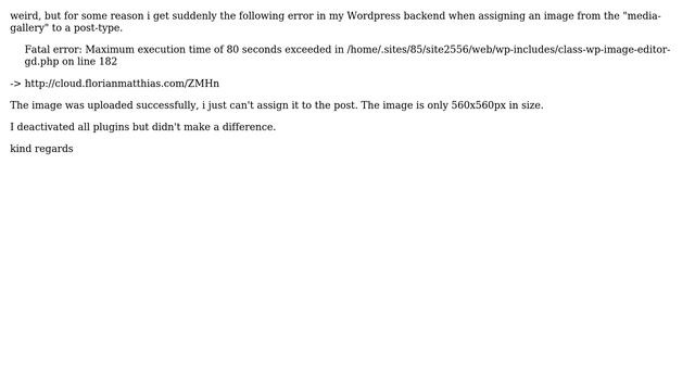 Wordpress: Assigning image to Post-Type won't work anymore: exceeded time? смотреть онлайн