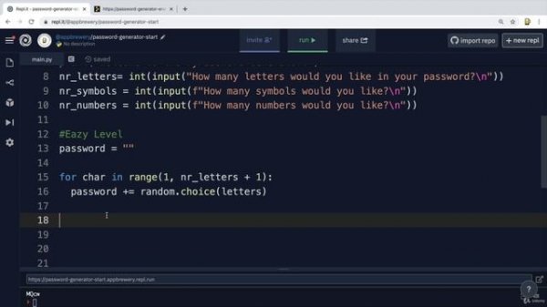 Day 5 - Python Loops - 8 Day 5 Project_ Create a Password Generator