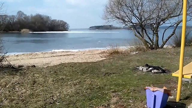 Минское море (Заславское водохранилище) - состояние льда 26.03.2016 года смотреть онлайн