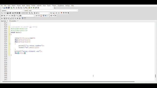 Program in C to print a 2D array || смотреть онлайн
