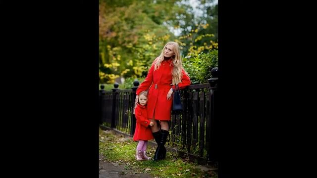 Пальто для мамы и дочки. Стиль Family look смотреть онлайн