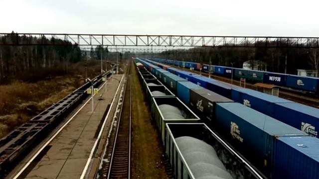 Гость из Питера, нашествие грузовых поездов и другие поезда на станции Бекасово. Бекасовский микс 2 смотреть онлайн