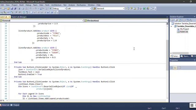 Serialize and Deserialize JSON VB.Net with source code смотреть онлайн