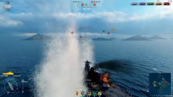 Yamato World of warships геймплей Знакомство с японским линкором 10 уровня Yamato