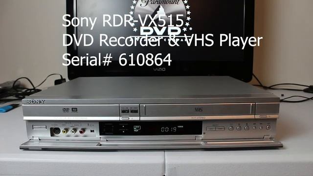 Sony RDR VX515 DVD Recorder and VHS Player Serial 610864 - function check смотреть онлайн