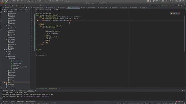 23 Styling the Blog detail page blog using Bootstrap and Django Templates смотреть онлайн